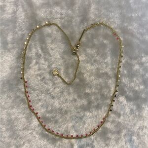 🍀Kendra Scott Gold Necklace with Pink Accents